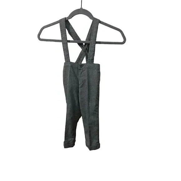 janie and jack grey overalls  new with tags size 18-24 months - Picture 1 of 4